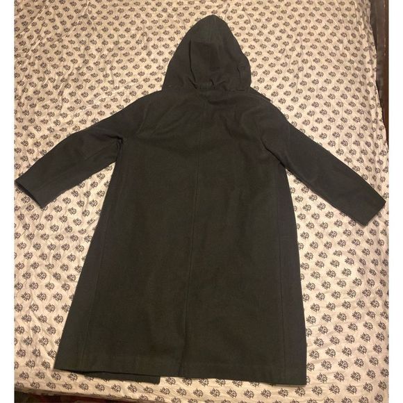 Vintage CBV Karlskrona Swedish Military Grey  Wool Hooded Coat Overcoat 40 - Picture 5 of 16